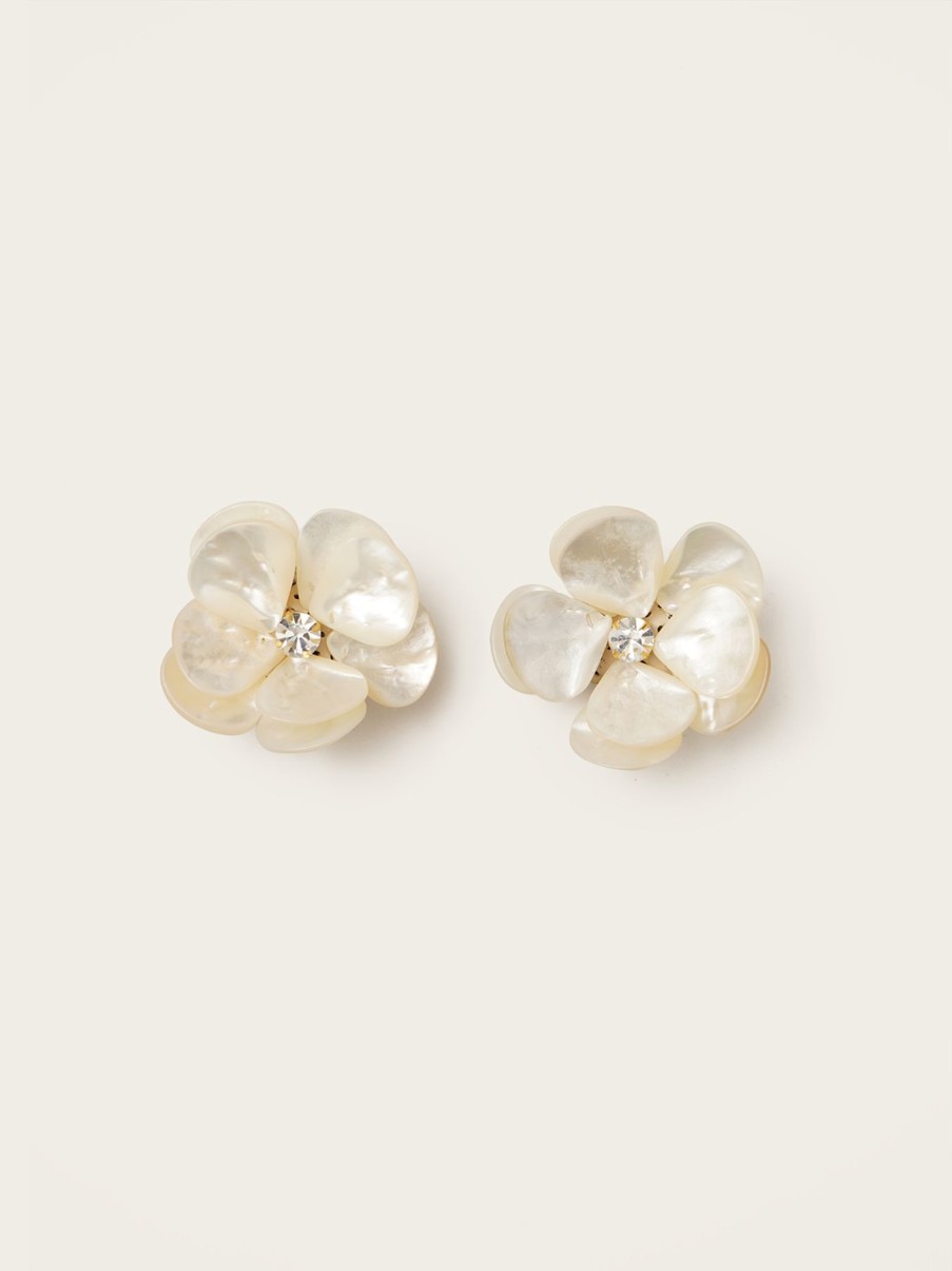 New Vanina Fleur Blanche Earrings